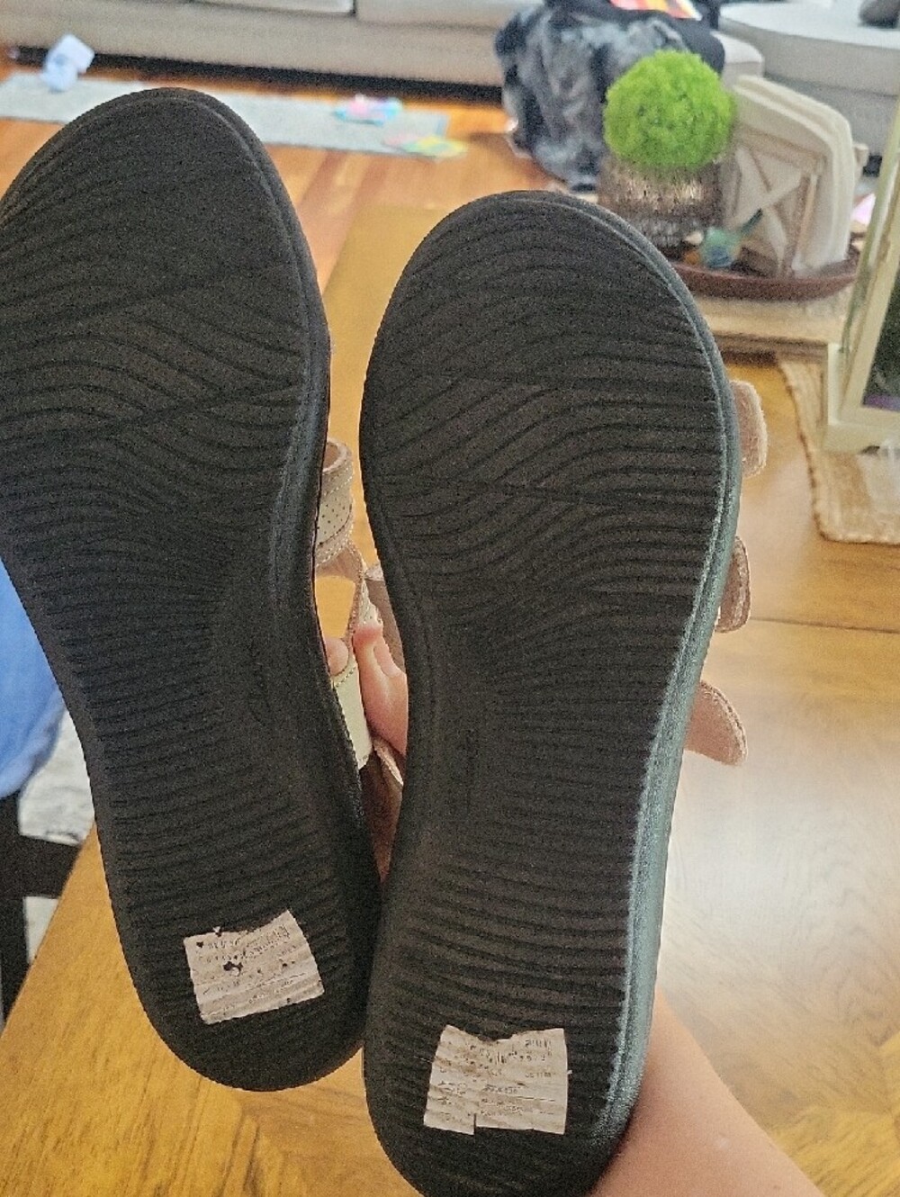 Clarks Light Beige Multi-Strap Comfort Sandals - Picture 8 of 8